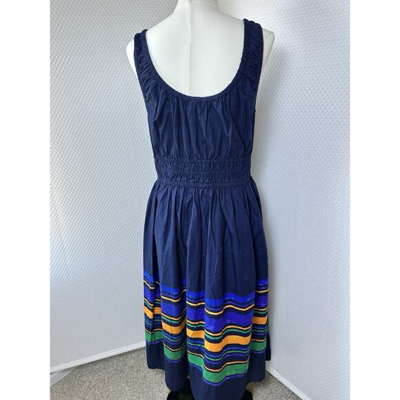 Land’s End Blue Striped Midi Dress Size Medium 10 12 - Picture 7 of 12